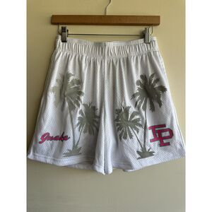 Inaka Power Mesh Shorts Medium White Palm Tree Miami Vice Limited Release IP Gym